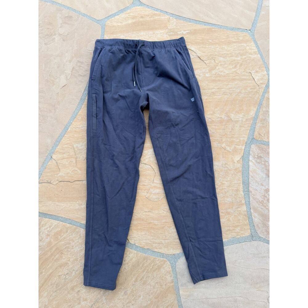 Mack Weldon Men Activewear Pants M Blue Jogger Zip Pockets Drawstring Spandex